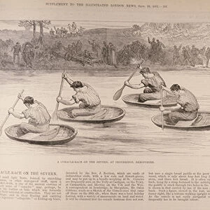 A Coracle Race on the Severn at Ironbridge, Shropshire, from The Illustrated London News