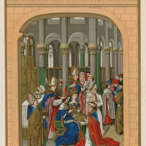 Coronation of Charles V, King of France (chromolitho)
