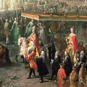 The coronation procession of Joseph II (1741-90) Emperor of Germany, in Romerberg