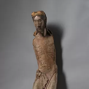 Corpus from a Crucifix, c. 1130-1140 (polychromed wood)