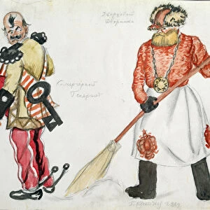 Costume design for The Flea, by Yevgeny Zamyatin, 1924 (gouache on paper)