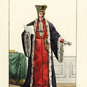 Costume of a French Chief Judge and Minister of Justice, 1808. 1825 (lithograph)