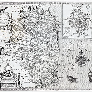 The County of Leinster with the City of Dublin Described, engraved by Jodocus Hondius (1563-1612)