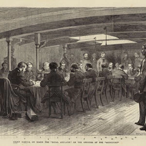 Court Martial on Board the "Royal Adelaide"on the Officers of the "Agincourt"(engraving)
