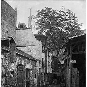 Courtyard at rue Larrey 8, Paris, 1858-78 (b / w photo)