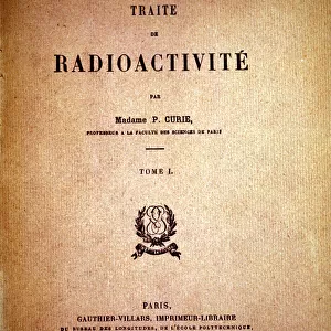 Cover of the Treat de radioactivite de Madame Curie, published following the discovery of