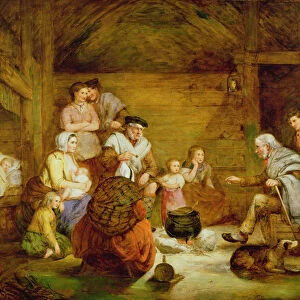 In the Crofters Home, 1868 (oil on canvas)