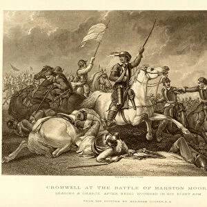 Cromwell at the battle of Marston Moor (engraving)