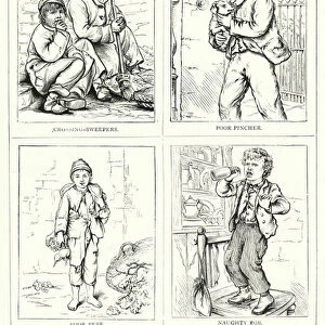 Crossing-Sweepers, Poor pincher, Poor Pete, Naughty Bob (engraving)