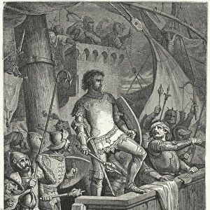 Crusaders attacking Constantinople on the Fourth Crusade, 1203 (engraving)