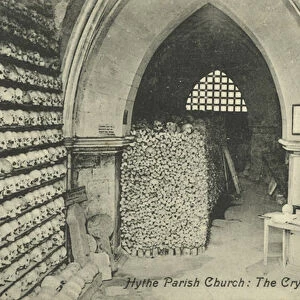 Crypt, St Leonards Church, Hythe (b / w photo)