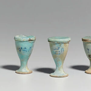 Three cups, 664-30 BC, Late - Ptolemaic Period (faience)
