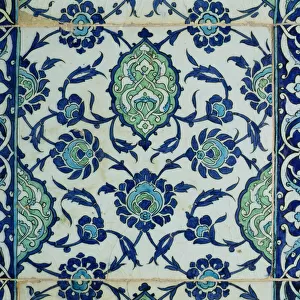 Detail of a Damascus tile panel, 16th-17th century (ceramic)