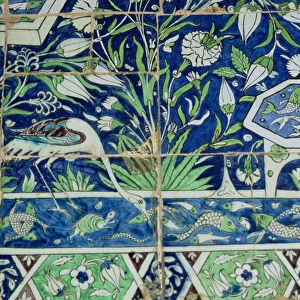 Detail of a Damascus tile panel (ceramic)