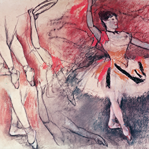 Dancer with Tambourine, or Spanish Dancer, c. 1882 (charcoal & pastel on paper)