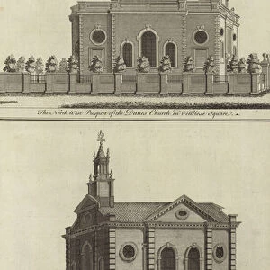 The Danes Church in Wellclose Square and the Swedes Church in Princes Square, Ratcliff Highway, London (engraving)