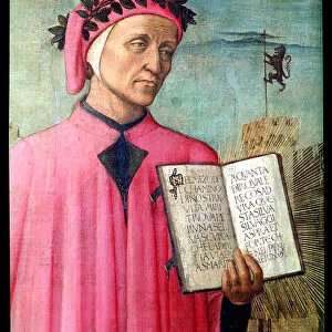 Dante reading from the Divine Comedy, detail of Dante Alighieri (1265-1321)