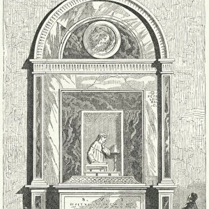 Dantes tomb in Ravenna, Italy (engraving)