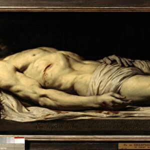 The Dead Christ Laying on His Shroud Painting by Philippe de Champaigne (1602-1674