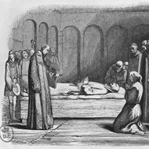 Death of Abelard, illustration from Lettres d Heloise et d Abelard