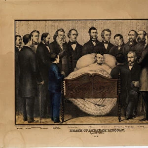 Death of Abraham Lincoln, 15th April 1865 (colour litho)