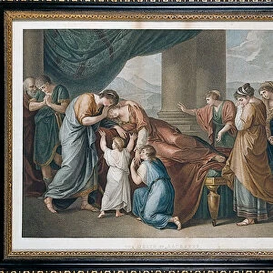 The Death of Alcestis, after Angelika Kauffman (1741-1807), 1796 (hand-coloured etching