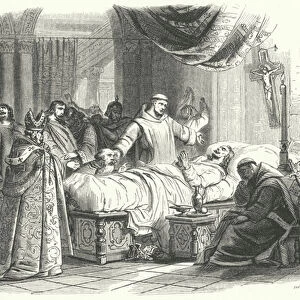 Death of Charlemagne, 814 (engraving)