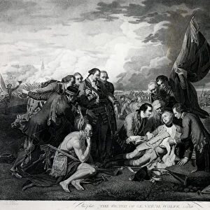 The Death of General Wolfe (1727-59) 1759, engraved by Augustin Legrand (engraving)