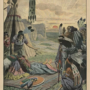 Death of Hiawatha, back cover illustration from Le Petit Journal, supplement illustre