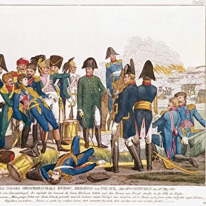 The Death of Marshal Duroc at the battle of Bautzen, 22nd May 1813 (engraving)