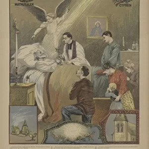 Death of the righteous (colour litho)