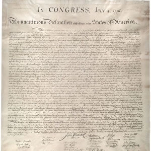 Declaration of Independence, 1776, 1st January 1823 (facsimile on vellum)