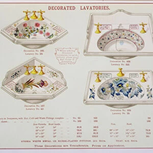 Decorated Lavatories from a catalogue of sanitary wares produced by Morrison, Ingram & Co