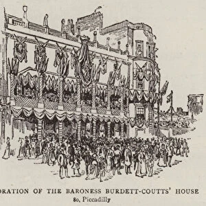 Decoration of the Baroness Burdett-Coutts House, 80, Piccadilly (engraving)