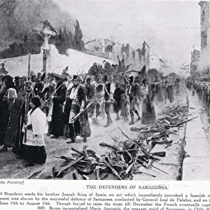The Defenders of Saragossa, illustration from Hutchinson