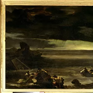 The deluge. Painting by Theodore Gericault (1791-1824) 19th century. Oil on canvas. Dim