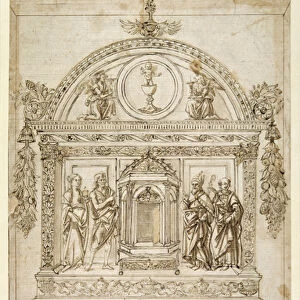 Design for the altar of a chapel, with a tabernacle for the Eucharist