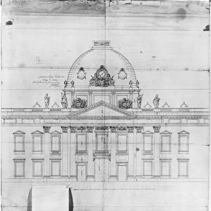 Design for the Ecole Militaire in Paris, 1769 (pencil on paper)