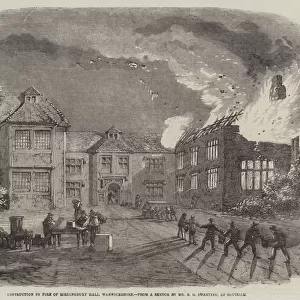Destruction by Fire of Birdingbury Hall, Warwickshire (engraving)