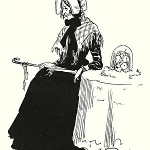 Dickens character: Mrs Micawber (litho)