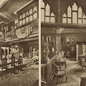 Dining room and drawing room of The Belfry in Belgravia (b / w photo)