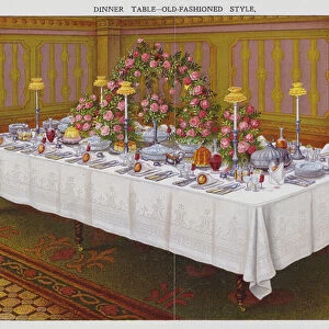 Dinner Table, Old-fashioned style (chromolitho)