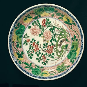 Dish with famille verte decoration, Kangxi Period, 1662-1722 (ceramic)