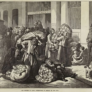 The Distress in Paris, Distribution of Bedding to the Poor (engraving)