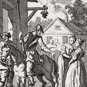 Don Quixote and Sancho Panza at an Inn, published 1798 (engraving)