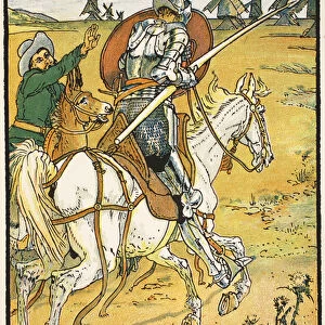 Don Quixote and the Windmills, illustration from Don Quixote of the Mancha