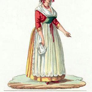 Donna Di Albano (coloured engraving)