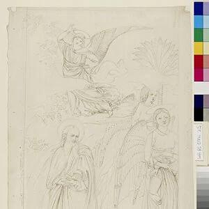 Drawing of Abraham parting from the Angels from Benozzo Gozzolis "