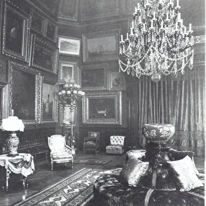 Drawing room of the Astor family house, Fifth Avenue, New York, 1890s (b / w photo)