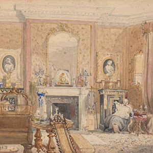 Drawing Room at Bryn Glas, Monmouthshire, 1871 (w / c on paper)